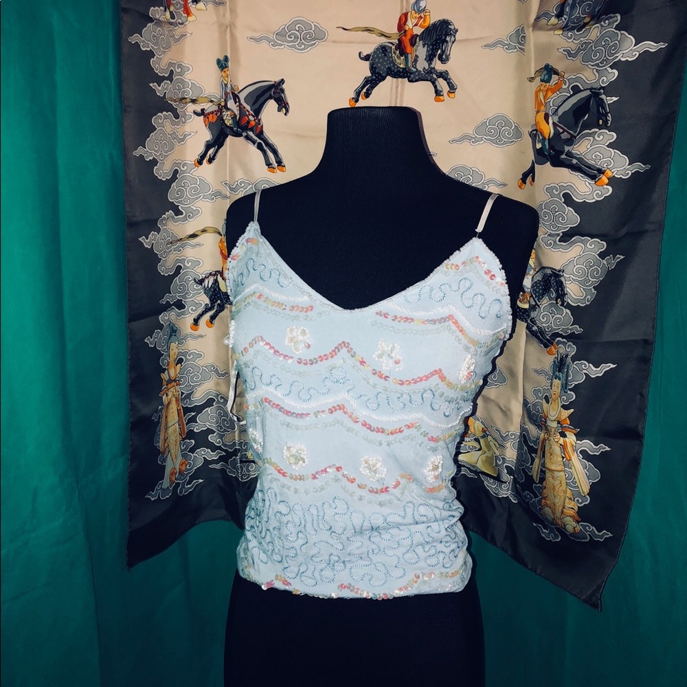 Designer lulumari blue tank top size small